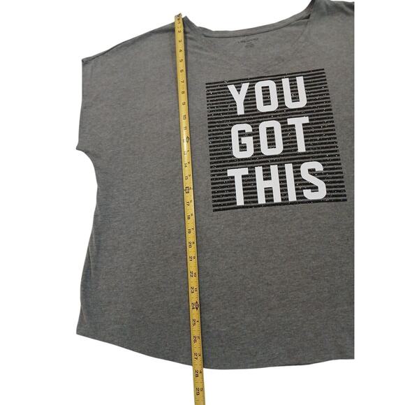 Lane Bryant Glam T-SHIRT Curvy Plus Sz 22 24 Gray YOU GOT THIS Sparkle Dazzle - Picture 12 of 16